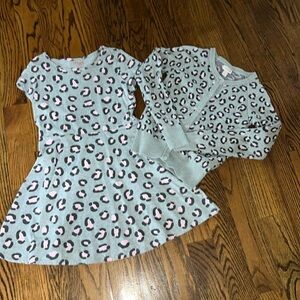 Cat & Jack girls leopard dress & sweater. Size LARGE (10-12) NWOT